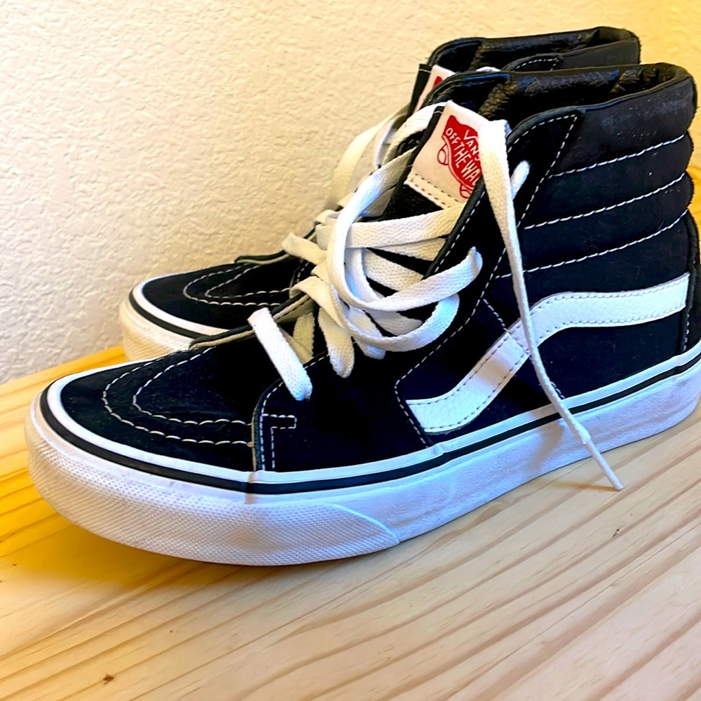 Vans black and white high tops